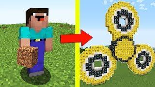 НУБ ПРОТИВ СПИННЕР ИЗ ЛАКИ БЛОКОВ В МАЙНКРАФТ 2  КАК СДЕЛАТЬ СПИННЕР В MINECRAFT  FIDGET SPINNER