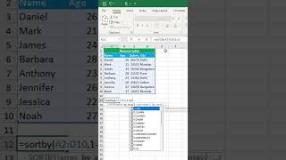 Reverse the table in excel