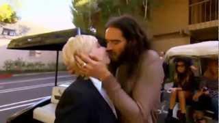 Russell Brand Kisses Reporter and Tries To Undo Her Bra