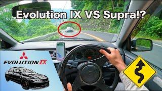 POV Mitsubishi EVO IX GSR Thrilling Vibes during Toyota Supra Chase & Mountain Run