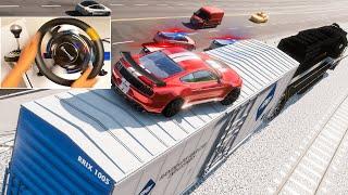 Mustang Escapes from the Police Chase - BeamNG.Drive  CAMMUS C12