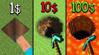 minecraft for 1$ vs 10$ vs 100$