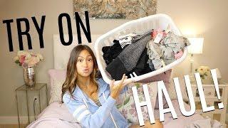 F21 TRY ON HAUL  TOBI- High waist Workout Pants PJS Blk & white clothing