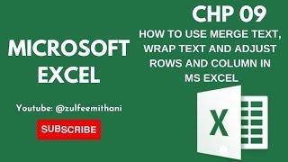 How to use Merge text wrap text adjust rows & columns #youtube #today #msoffice #msexcel #trending