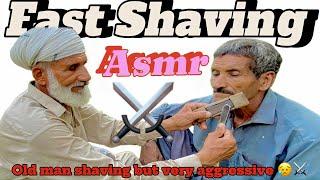 Asmr fast shaving cream and hair cutting ZAZA Machine with barber is old