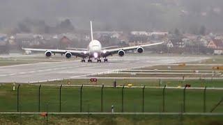 A380 Almost Misses The Runway