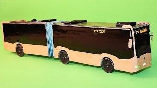 How To Make a Cardboard Articulated Bus  Amazing Bus From Cardboard  Toy BusFolding Door