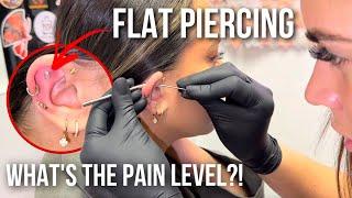 Does Flat Piercing Hurt? FULL PROCESS and Pain Level Vlog ️