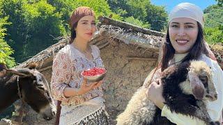 Village women cook a delicious meal with fish caught from the river