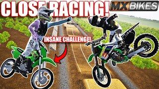 KX65 VS FACTORY KX125 RACING ON STRAIGHT RHYTHM? INSANE BATTLES MX BIKES