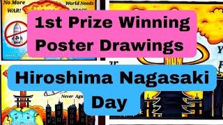 Hiroshima Nagasaki Day Poster drawing  Anti Nuclear Day poster Drawing  Stop War Drawing  Poster