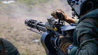 The Power of the M134 Minigun  Door Gunners Training