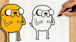 Como Desenhar Jake o cachorro do Hora de Aventura  Muito Fácil