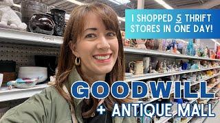 5 Goodwills & Thrift Stores in ONE DAY  Thrift with Me  Vintage Haul