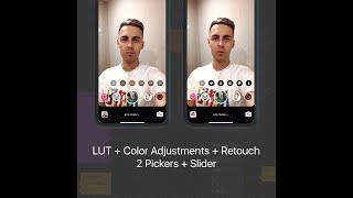 Spark AR LUT + Retouch + Color Adjustments. 2 Native UI Pickers + Slider
