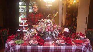 Plaid & Poinsettia Christmas Tablescape - Christmas Table Setting Ideas