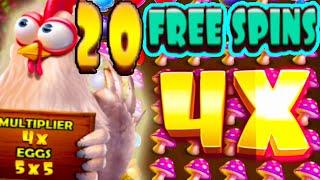 I DESTROYED CHICKEN DROP  MY FIRST 6 SCATTER  BONUS BUY EVER  20 FREE SPINS  MEGA BIG WIN‼️