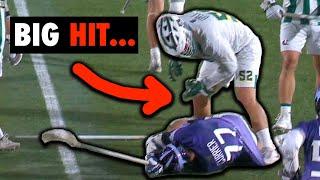 Lacrosse Player Garrett Epple with a MASSIVE HIT on Zach Currier a breakdown