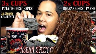 DAEBAK GHOST PAPER 2X CUPS + MISTERS POTATO GP 3X CUPS nak challenge dengan sydot asmr n isaac osman