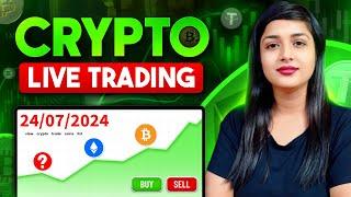 24 July Crypto live trading bitcoin live trading #deltaexchange #btc #cryptolivetrading #trading