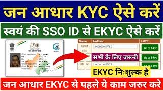 Jan Aadhaar EKYC 2023  Jan Aadhaar KYC kaise kare  स्वयं की SSO ID से EKYC ऐसे करे Janaadhar ekyc