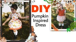 #DIY fall outfit for toddlers pumpkin inspired dress for toddlerssewing tutorial sewing ideas