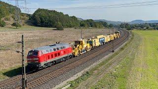 218 191 MZE Diesellok ex DB mit mega Sound und Bauzug an der Harrbacher Schleuse Ri Gemünden Maintal