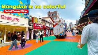 Walk through Hongdae street in Seoul  walking tour South Korea in 4K