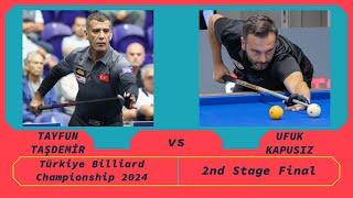 Tayfun Taşdemir - Ufuk Kapusız  Türkiye 3 Cushion Billiard Championship 2024 2nd Stage Final