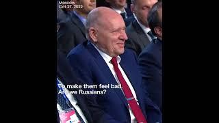 MOMENT Putin cant help but tell a joke