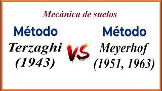 Método de Terzaghi y el Método de Meyerhof  comparación  Mecánica de suelos  capacidad de carga