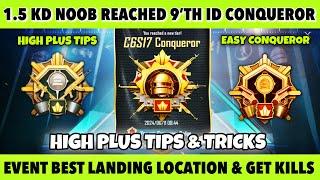 DAY 20   1.5 KD NOOB REACHED CONQUEROR 9’TH ID. BEST HIGH PLUS TIPS SOLO CONQUEROR