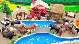 DIY how to make mini Cows Horse Pig Farm Diorama - House of Animals - Cattle Farm House