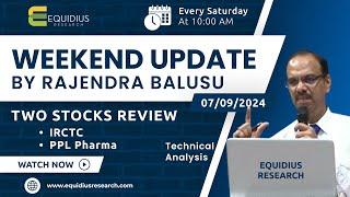 Weekend update by Rajendra Balusu.  Two stocks review.  Technical analysis.