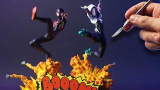 Sculpting MILES MORALES & SPIDER-GWEN Diorama  Spider-Man Across the Spider-Verse