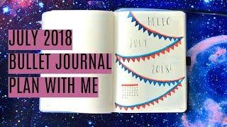 July 2018 Red White and Blue BuJo Theme  Bullet Journal Plan With Me #11