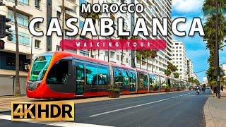 Casablanca Morocco Walking Tour - Maarif - 4K 60FPS HDR