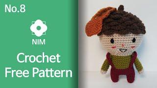 No.8 Amigurumi acorn boy TORI doll crochet free pattern