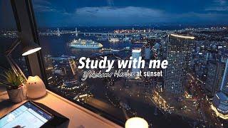  横浜の夕暮れを見ながらに一緒に勉強しませんか  ２.５時間  ピアノBGM集  ポモドーロ法255  Study with me  勉強動画  タイマーとアラームあり【作業用】