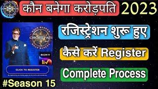 KBC Registration 2023 Process  How to Register for kbc 15  Kaun Banega Crorepati 2023 Registration