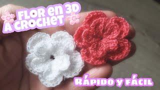 Flor en 3D A CROCHET TUTORIAL PASO A PASO para decorar cualquier proyecto. FACIL Y RAPIDO