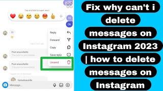 Fix why cant i delete messages on Instagram 2023  how to delete messages on Instagram