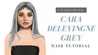 CARA DELEVIGNE Inspired GREY WIG  Stardoll Hair Tutorial  LanaDelChanel.