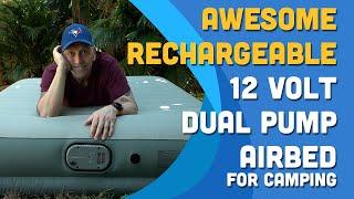 Bestway AlwayzAire 12 Volt Rechargeable Dual Pump Airbed for Camping