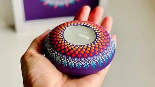 Pintura de Mandalas com DOTS  Porta vela