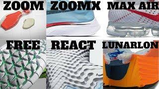 Nike Cushion Technologies Compared AIR VS ZOOM VS LUNARLON VS FREE VS REACT VS ZOOMX