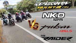 Pulsar 135ls vs Tvs Raider 125 deslimitada vs Discover 125 str vs....