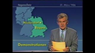 ARD - Tagesschau Nachtgedanken Goethe Osterspaziergang Hymne Testbild - vom 30.03.1986