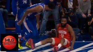 Joel Embiid Murders James Harden with Hard Block  Sixers vs Rockets