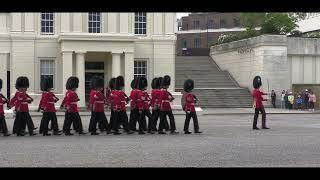 Guards leave Wellington Barracks to start the Platinum Jubilee Trooping the Colour 2022